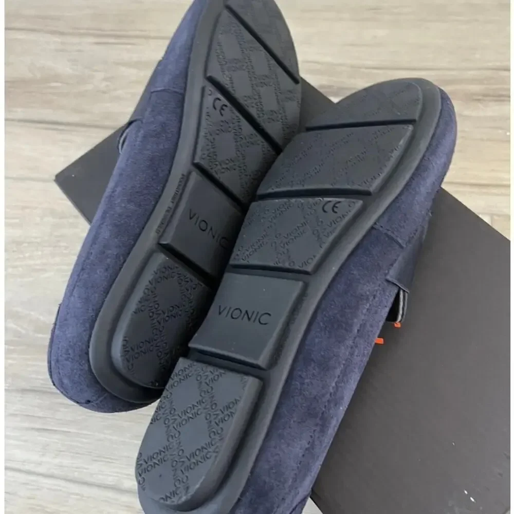 Vionic Suede Loafers Bridget Navy, Size 5